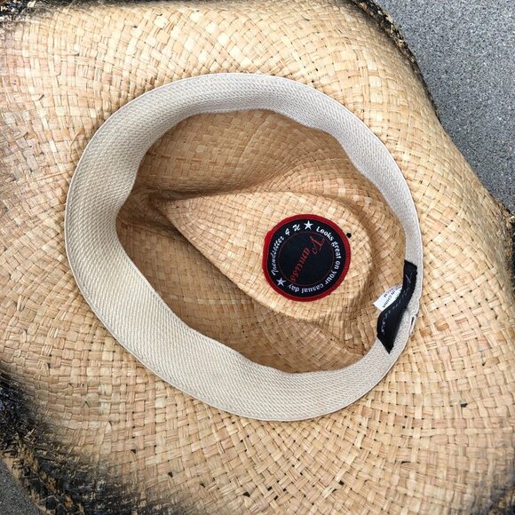 VAMUSS Cowboy Hat Men's 100% Raffia Woven Cap Wide Brim Western - Picture 6 of 10